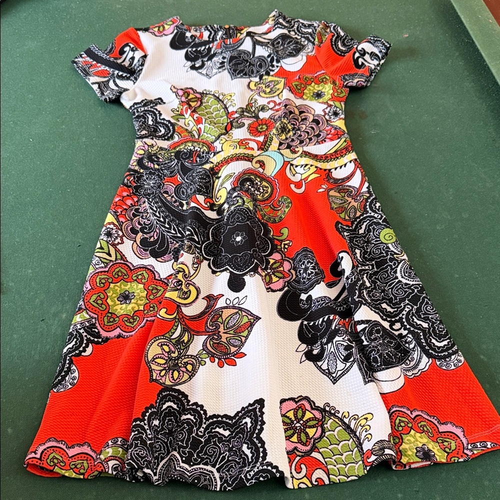Charming Paisley Kids Dress in Red and Black. CAJA # 1 B